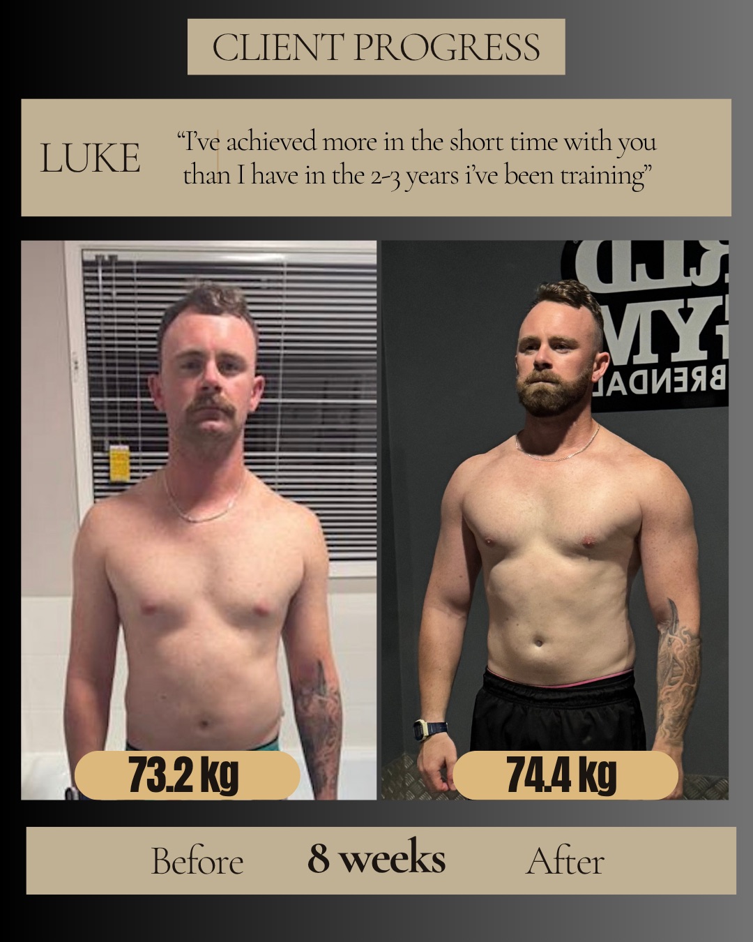 Luke before and after transformation